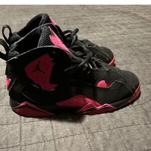 Kids Air Jordan 7 True Flight Basketball‎ Shoes Black Pink